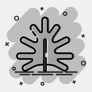 Icon philodendron. Plant leaves elements. Icon in comic style. vector