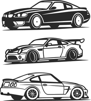 Cars Icons silhouette vector