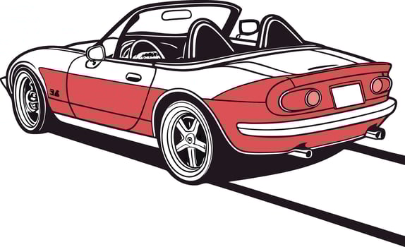 Flat Classic Car funny design vector