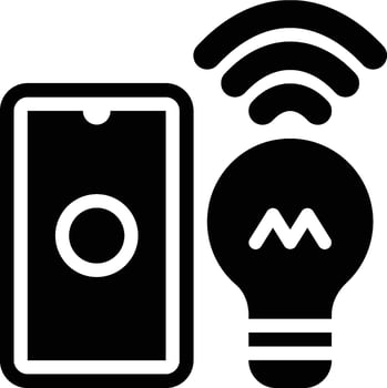 Smart Light, Smart Bulbs, Lighting System Glyph Solid Icon vector