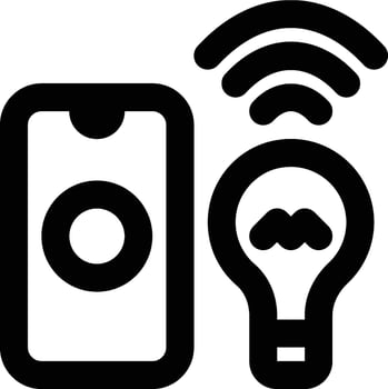 Smart Light, Smart Bulbs, Lighting System Outline Icon vector