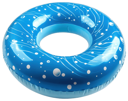 Summer Fun Inflatable Pool Ring Blue Water Play Summertime Beach Ocean Swim Ring Pool Float Water png