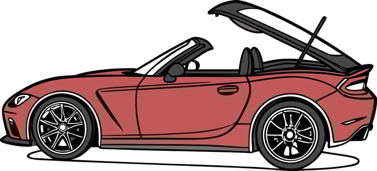 Stylized Convertible Sports Car graphic design vector
