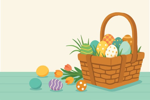 Easter Egg on Basket vector