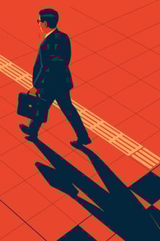 Urban Walking Worker Isometric vector