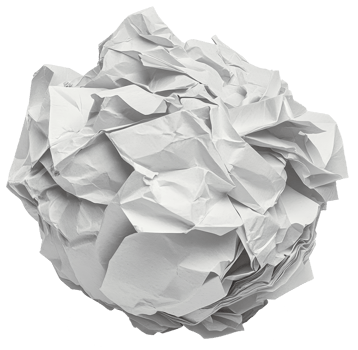 Crumpled White Paper Ball Texture Studio Shot of Wrinkled Paper Waste png