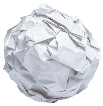 Crumpled White Paper Ball Texture Waste Recycling Studio Shot png