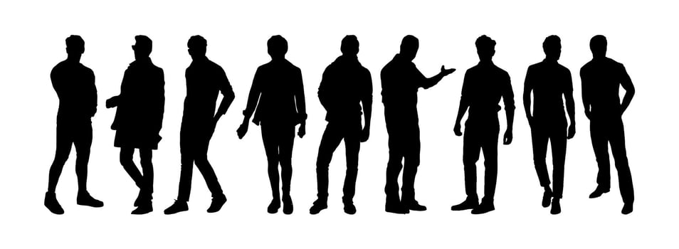 people adult man silhouette vector