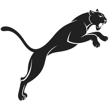Black Panther Leaping Silhouette Illustration vector