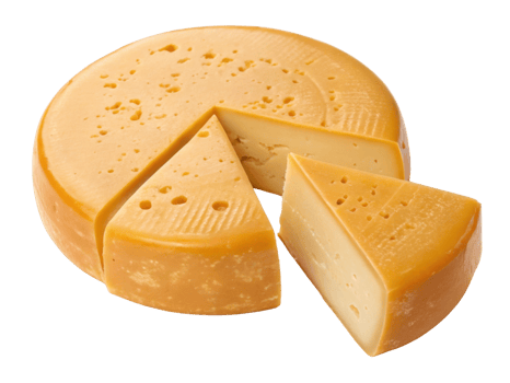 delicious cheese wheel with smooth texture and rich flavor, perfect for snacking or cooking. Enjoy creamy taste in various dishes png