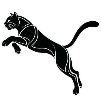 Black Panther Leaping Tribal Illustration vector