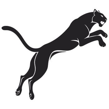Black Panther Jumping Silhouette Isolated vector