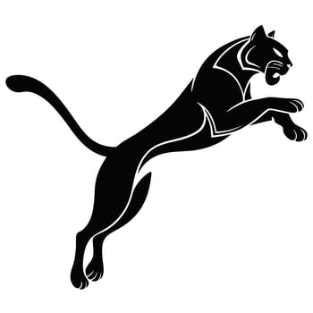 Black Panther Jumping Silhouette Illustration vector