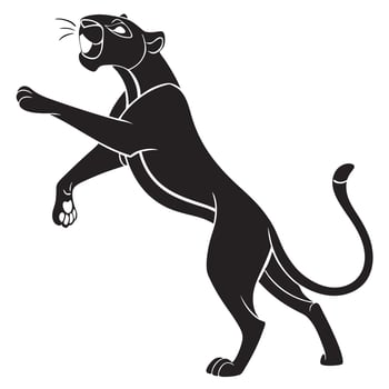 Black Panther Roaring Aggressive Illustration vector