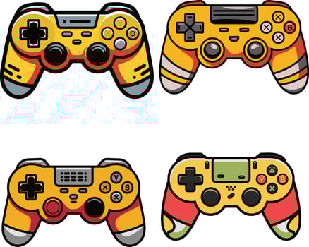 Set of game controller icon new 2025 trendy colourful vector