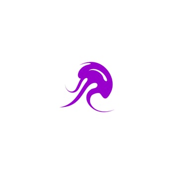 jelly fish logo icon illustration, elegant and simple abstract logo. vector