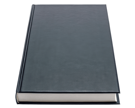 Closed hardcover book on a transparent background png