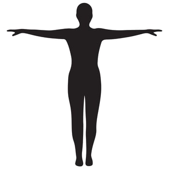 Black Silhouette of Therapist on White Background vector