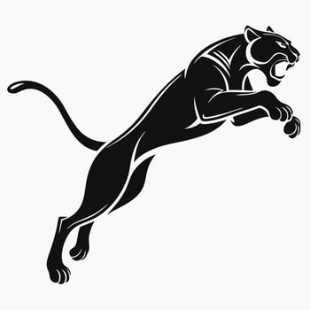 Leaping Black Panther Silhouette Illustration vector