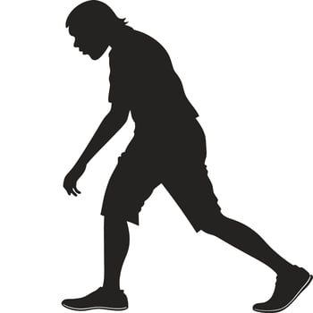 Person Silhouette In Action Pose vector