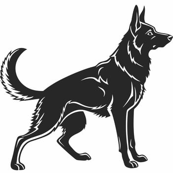 Silhouette Of A German Shepherd Dog vector