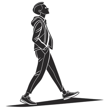 Walking Man Looking Upwards Silhouette vector