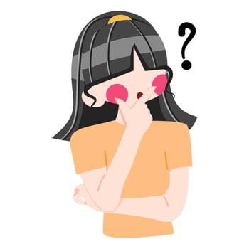 Women confused expression illustration with white background vector