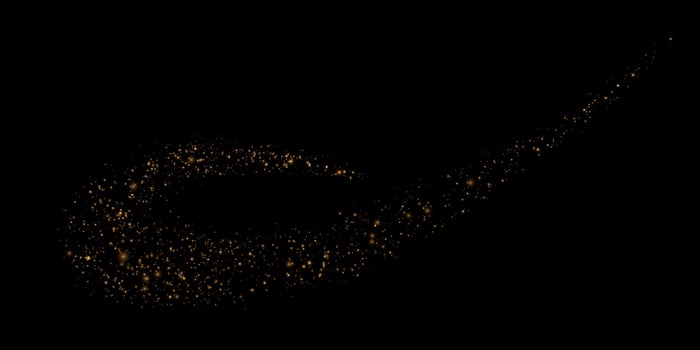 A Glittering Golden Swirl Appears on a Deep and Dark Background, Radiating Elegance and Charm vector
