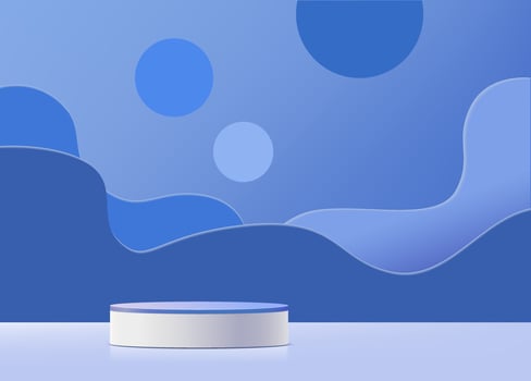3d rendering, Blue Abstract minimal stage for product display present background. vector