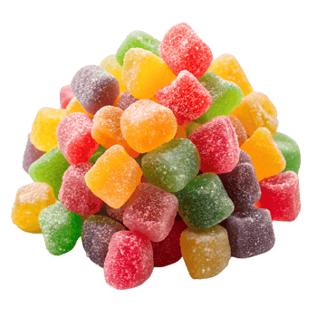 A Colorful Pile of Sugary Sweet Gummy Candies isolated on white or transparent background png