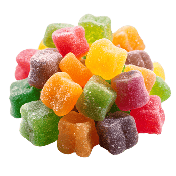 A Colorful Pile of Delicious Sugar Coated Jelly Cubes Candy isolated on white or transparent background png