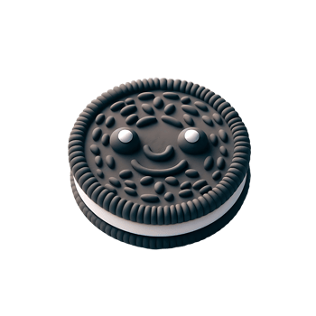 Smiling Cookie With Friendly Face and Cream Filling png