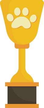 Golden Trophy with Paw Print vector