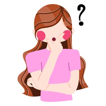 Women confused or thinking expression vector