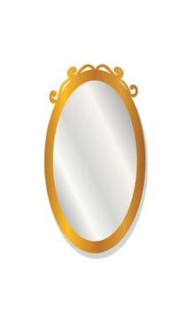 Antique mirror on white background. illustration vector