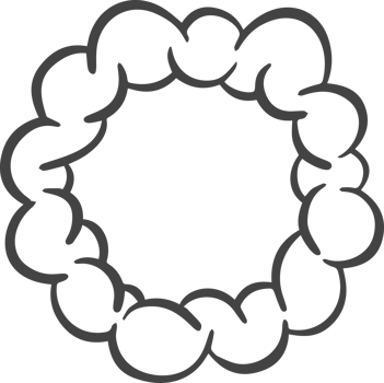Abstract cloud shape. Funky playful element of graffiti soap suds. Retro blob of cartoon bubbles. Groovy outline manga smoke. Funny circle frame png