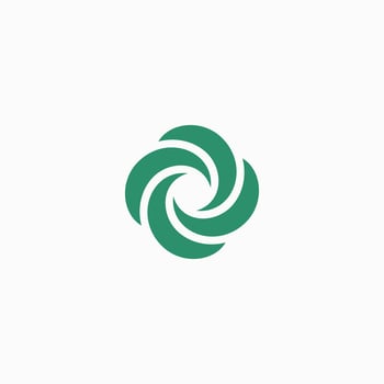 Abstract leaf spiral logo. icon nature color. vector
