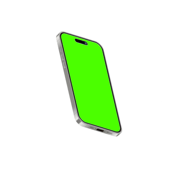 Green screen phone silver png