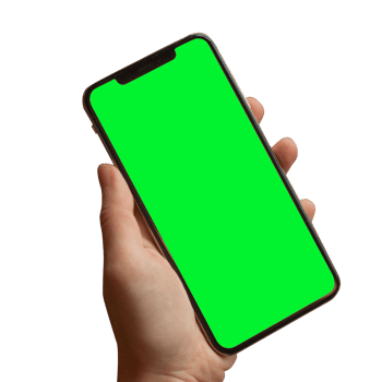 Famale hand hodling phone png