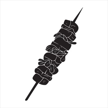 Shish kebab skewer icon silhouette vector