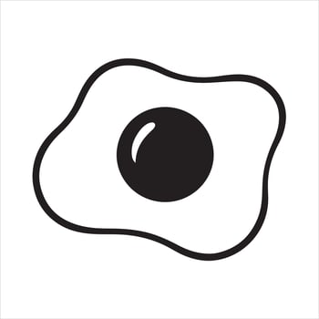 Black and White Egg Fried Egg silhouette vector