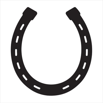 horse shoe logo black silhouette vector