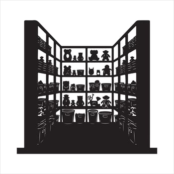 Toy Storage silhouette black vector