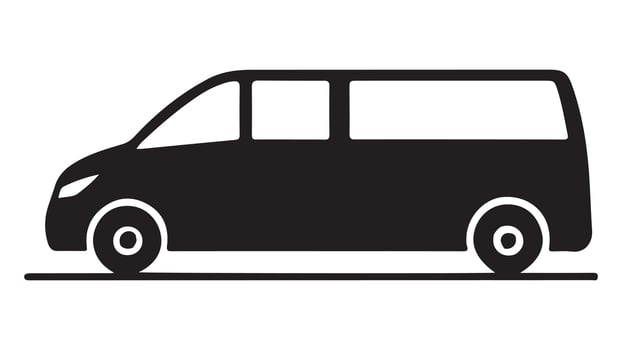 Black auto silhouette illustration of a mini vehicle, car silhouette illustration vector