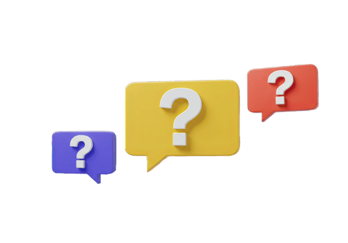 Question Mark in Colorful Speech Bubbles Isolated png