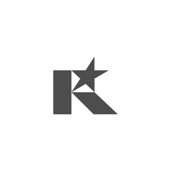 Letter k With Star Logo Template vector