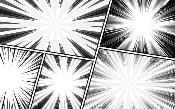Comic book page divided by lines. Pop art comic background template. vector