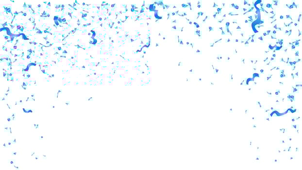 Luxury shiny blue confetti falling for celebration party banner illustration vector