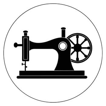 Classic Sewing Machine Silhouette Vintage Tailoring Emblem vector
