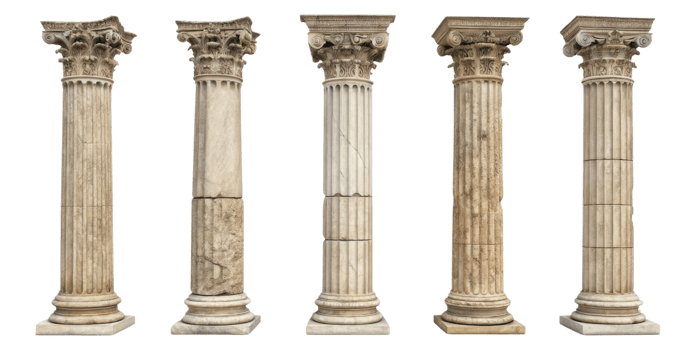 Ancient pillars showcase exquisite architectural design and craftsmanship, standing tall as symbols of history and culture png